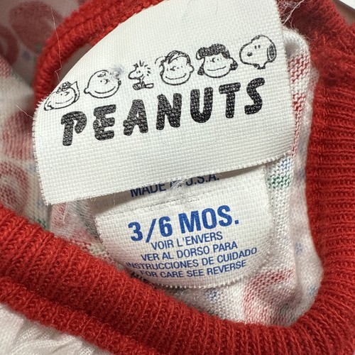 Vintage 1980’s Peanuts Snoopy Romper Baby Girl Size 3/6 M Cherries Eyelet EUC - Picture 2 of 10