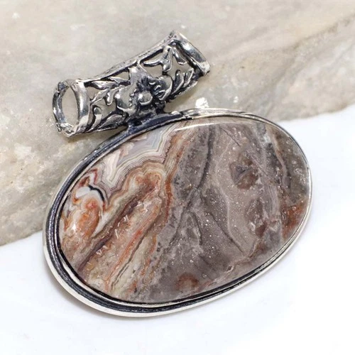 Mexican Laguna Lace 925 Silver Plated Pendant 1.2" Luxury Inspired Design MJ - product listing photo