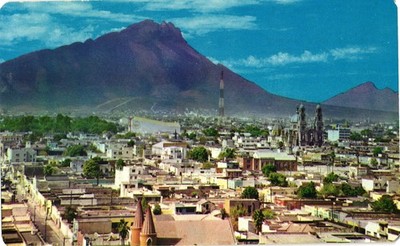 Vintage Monterrey Mexico Cerro de la Mitra Panoramic Postcard PotoColor