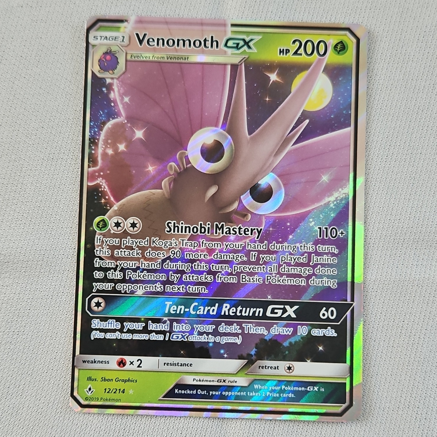 The Pokémon Company Venomoth GX 12/214 SM Unbroken Bonds Holo UR ENG 200HP