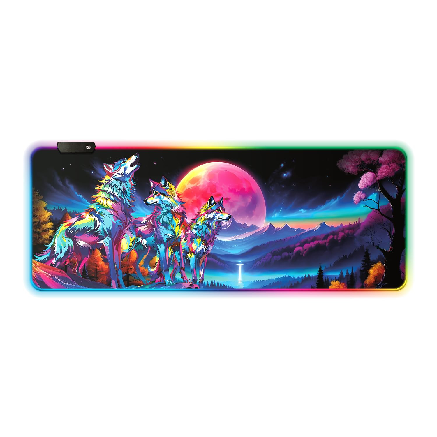 Extra Large RGB LED Gaming Mouse Pad with Non-Slip Base 31.5 Inch