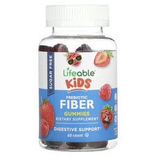 Kids Prebiotic Fiber Gummies, Sugar Free, Natural Berry, 60 Gummies