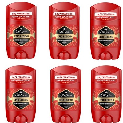6x 50ml Old Spice Epic Legend Deostick für Männer 50 ml, 24/7
