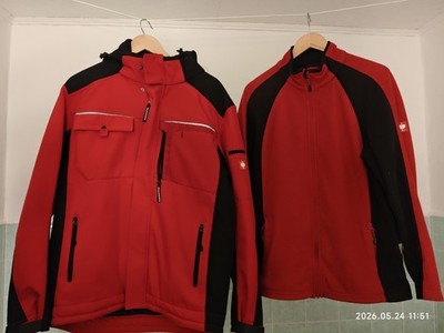 Engelbert Strauß Softshelljacke Gr. L und Microfleece Jacke rot/schwarz