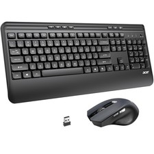Wireless Keyboard and Mouse Combo, 2.4G Full Sized Erogomic Keyboard Mouse Co...