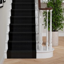 Black Stair Carpet Cut To measure Any Length Step Treads Long Hallway Runner Rug
