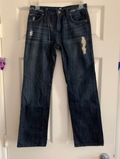 7 For All Mankind Womens Austyn Distressed Jeans Size 10 Dark Denim,100 Cotton