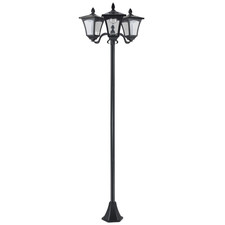 3 Lamp Outdoor Classic Lantern Style Garden Light Post Solar Powered LED 182.5cm