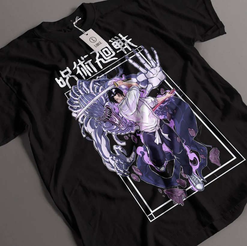 Anime Jujutsu Kaisen Yuta Okkotsu Black T Shirt Size S - 5XL