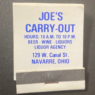 Joe's Carry-Out Navarre Ohio 1976 Bicentennial Eagle Design Matchbook