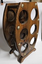 PORTE BOUTEILLES EN BOIS VINTAGE SUR PIED / 6 PLACES / BAR / RANGE BOUTEILLES