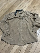 Vintage Woolrich Wool Flannel Button Down Shirt Men’s Size XL Tan Beige