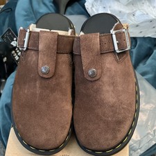 New Dr. Martens Zebzag Anywair Warm Lined Suede Mules Women’s Size 5 Brown Bronx