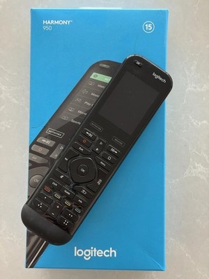 Logitech Harmony 950 Black Touchscreen Backlit Remote w/ Charger Dock & Cables
