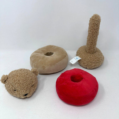 Cloud Island Baby Toy Stacker Plush Stuffed Animal Brown Read Bear Cute Fluff 9''