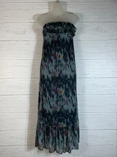 Eyelash Couture strapless maxi dress XS Teal color