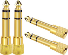 6.35Mm 1/4 Male to 3.5Mm 1/8 Female Stereo Headphone Adapter 4 Pack Audio Jack P