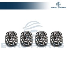 4x Gray Bling Valve Stem Capssparkly Crystal Rhinestone Tire Dust Cover Set