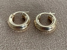 Chunky Small Huggie Hoop Gift Earrings 925 Sterling Silver 14K White Gold Plated