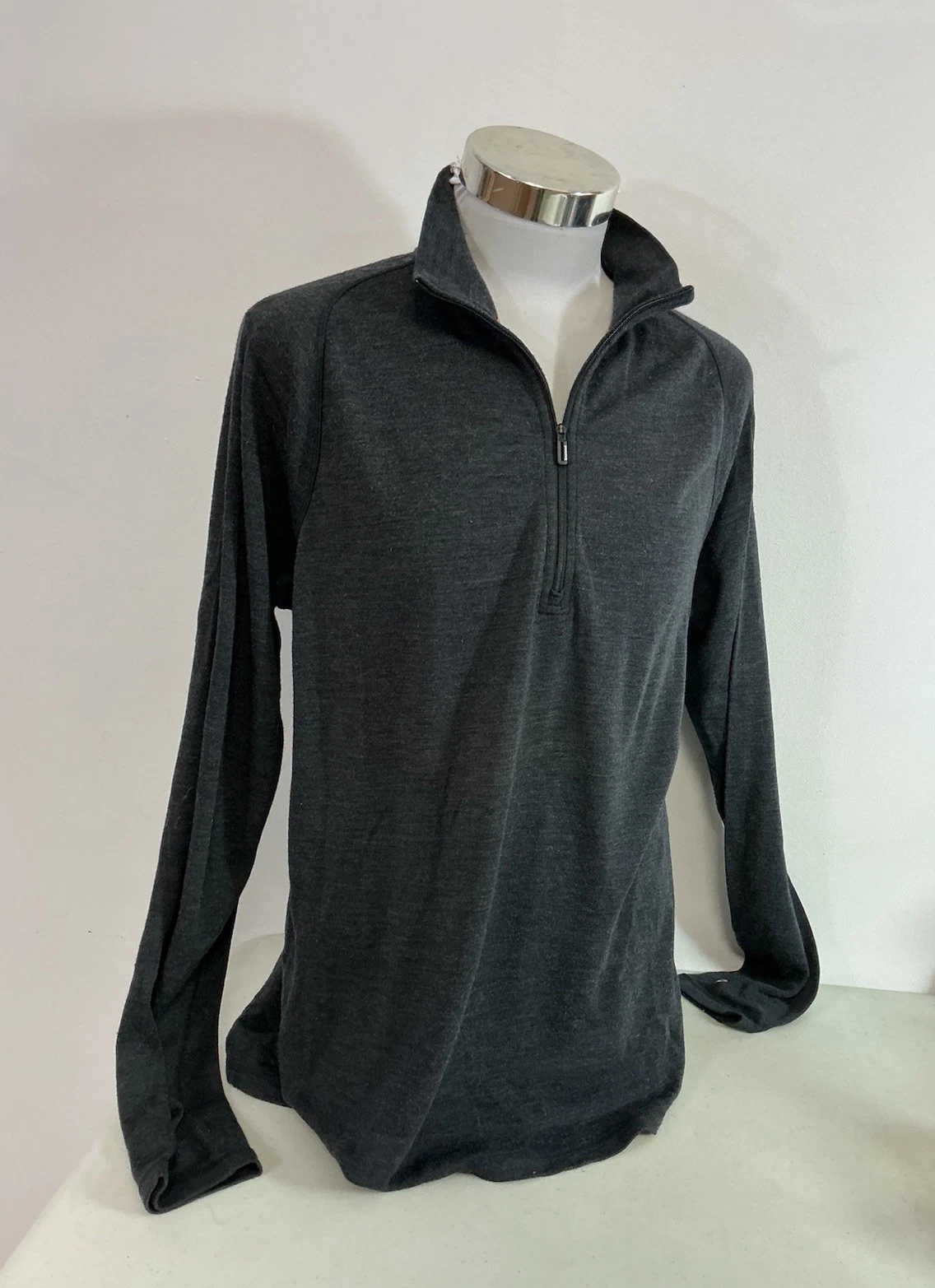 Smartwool 1/4 Zip Pullover Gray Merino Wool Base Layer Hiking Mens XL