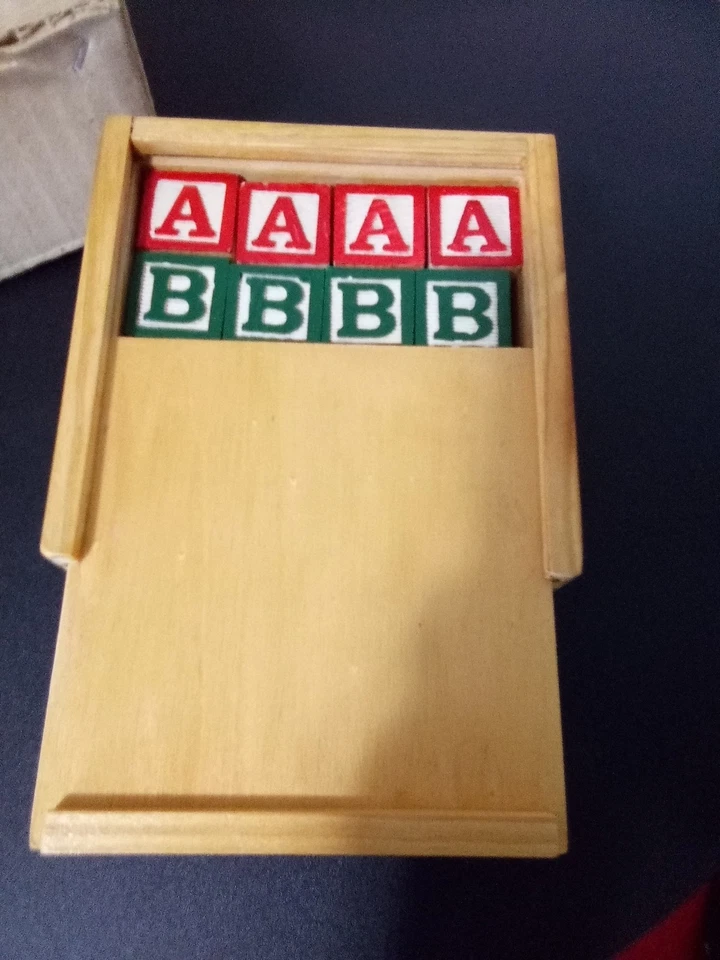 Vintage "Wooden Alphabet Block Set In Wooden Case" - Image 3 of 4