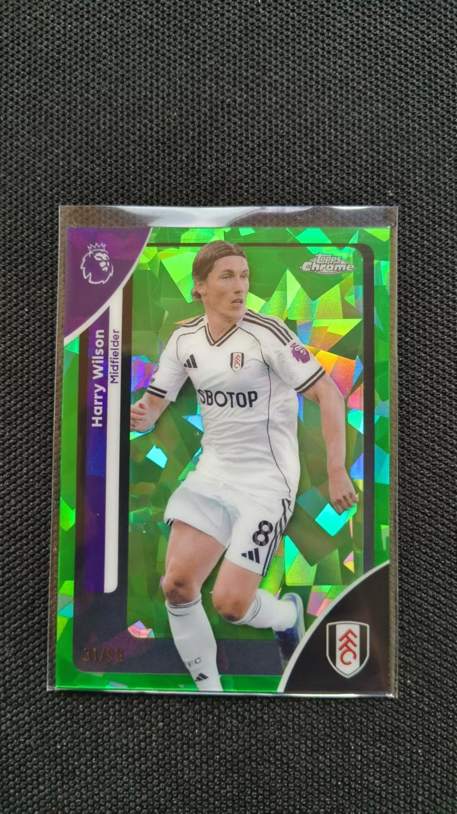 2025-26 Topps Chrome Sapphire Green Cracked Ice Harry Wilson #97 31/99