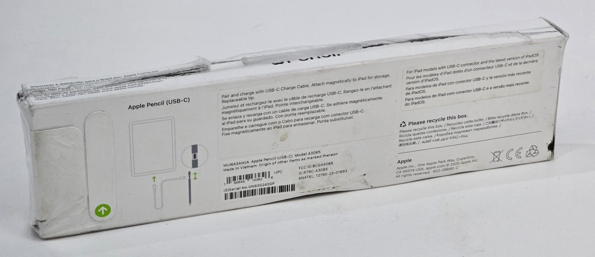 Apple Pencil USB-C Smart Pencil Stylus White A3085 MUWA3AM/A (READ