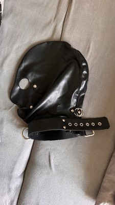 Latexmaske Mit Knebel, Augenklappe, Mundklappe, Riemen, Halsband