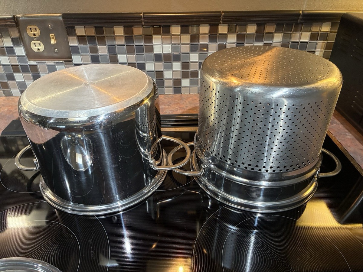 Lagostina Super Thermoplan イタリアのブランド Lagostina Thermoplan Stainless Steel 6.5 Qt Stock Pot - Steamer