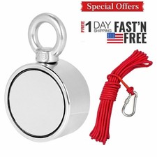 800LBS Round Magnet Double Sided Super Strong Neodymium Fishing Magnet Pulling