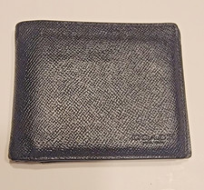 Coach Men's ID Billfold Leather Wallet - Black Credit Card Money Holder