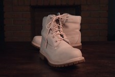 Timberland Boots Waterproof Pink Nellie 6 Inch Nubuck Women UK 4 Leather