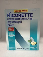 Nicorette 4 mg Coated White Ice Mint Gum - 160 Count Exp 01/29