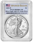 2025-W (PR70) Proof American Silver Eagle ~ US Army Privy $1 PCGS AR Advanced