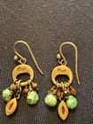 Vtg Sterling Silver Turquoise & Coral Earrings 1 7/8" — photo 2