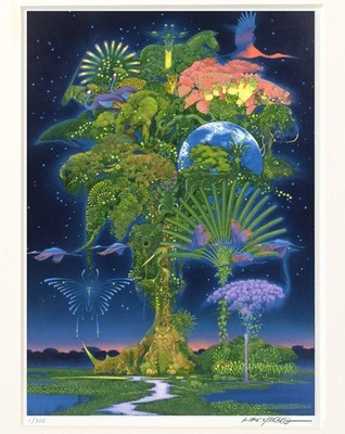 Hiroo Isono Art Visionary Forest 320x260mm w/frame Print ed.300