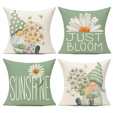 Outdoor Spring Throw Pillow Covers 18x18 Set of 4 18" x 18" Pack of 4 Green