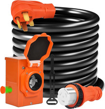 H HZXVOGEN 50 Amp Generator Cord and Power Inlet Box Kit, 20FT RV Extension Cord