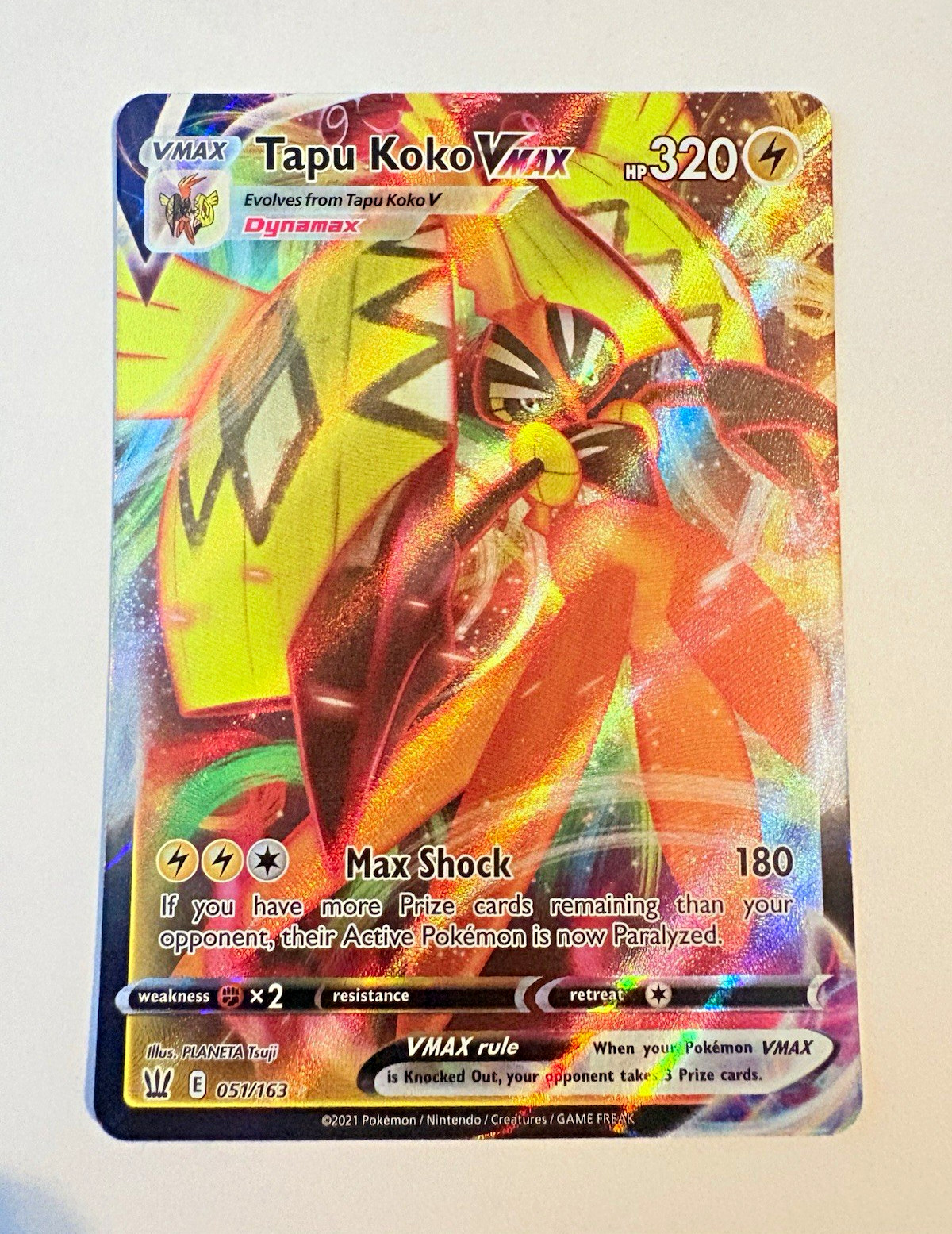 Tapu Koko VMAX 051/163 Ultra Rare Holo Battle Styles NM