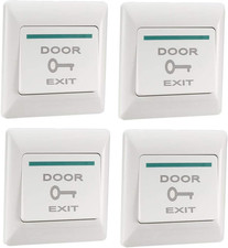 Push to Exit Button Switch Panel Door Access Control 86Mmx86Mm 4Pcs