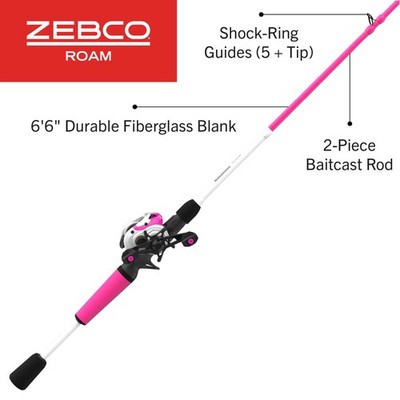 Roam Baitcast Reel and Fishing Rod Combo, 6Foot 6Inch 2Piece Fiberglass Fishi... | eBay Roam Baitcast Reel and Fishing Rod Combo, 6Foot 6Inch 2Piece Fiberglass Fishi... | eBay