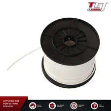 3/16 inch White Polypropylene Rope 500Ft Hollow Braid 750 pound tensile strength