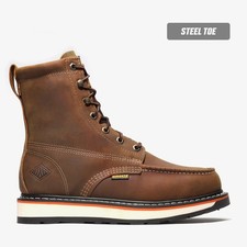 Botas de Trabajo Bonanza Cuero Genuino FRONTIER DUAL 8" Puntera Moc Puntera de Acero - Marrón