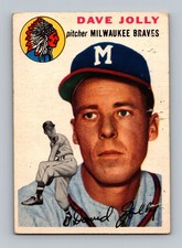 1954 Topps #188 Dave Jolly Rookie LOW GRADE (pin holes) Vintage Baseball Card. rookie card picture