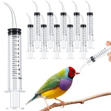 12 Pieces Baby Bird Feeding Syringe 12 ml Pet Liquid Syringes Kitten Feeder...