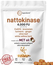 Micro Ingredients Nattokinase 4000 FU 240 Softgels Cardio Support
