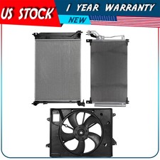 AC Condenser Radiator Cooling Fan Kit For 2015 2016 2017 Hyundai Sonata