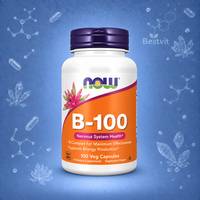 Now Foods, Vitamin B-100 B-Komplex Nervensystem 100 Veg. Kapseln Super Preis