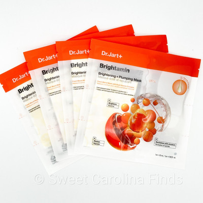 4 Pack Dr.Jart+ Brightamin Brightening + Plumping Mask 25ml Dual Vitamin NEW
