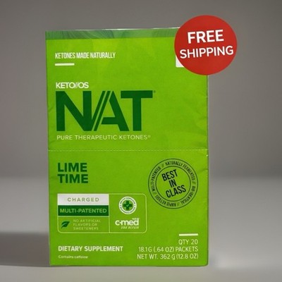 Pruvit Keto OS NAT Lime Time Charged 20 Packs Free Shipping Exp 06/27